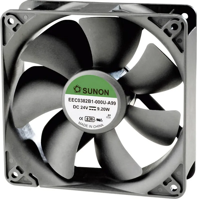 Ventilator axial 24 V/DC 234.4 m³/h (L x l x î) 120 x 120 x 38 mm Sunon EEC0382B1-A99 Lichidare de stoc