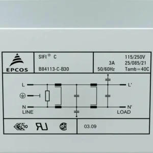 Retur ușor Filtru EMC Epcos B84113CB110, ignifug, 250 V/AC, 10 A, 3.6 mH, (L x l x î) 159 x 50.8 x 44.5 mm