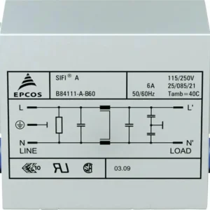 Filtru deparazitare SIFI A, atenuare normală, Epcos, tip B84111AB60, 6 A Nu rata