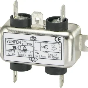 Filtru de reţea 250 V/AC Yunpen, YK01T1, 2 x 3,7 mH, 1 A Reduceri