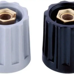 Buton rotativ cu inel de fixare (Ø x î) 15 x 14 mm, negru, Mentor 331.6 Preț redus