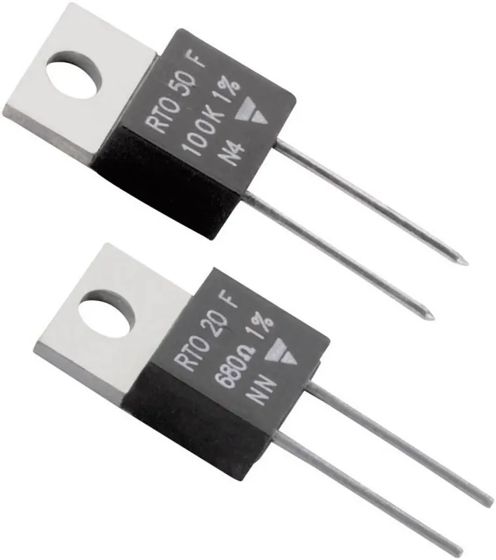 Retur gratuit Rezistență de putere 100 Ω, axială, TO-220, 50 W, Vishay RTO 50 F, 1 buc.