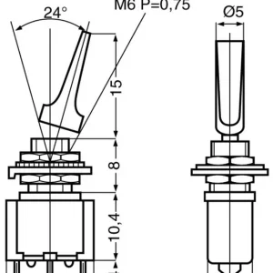 întrerupător basculant MIYAMA cu manetă plată, miniatură, MS 500 A-MF RED 1 x ON/ON 250 V/AC 3 A Comandă acum