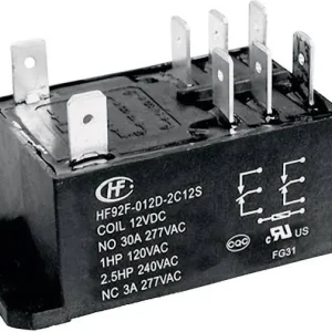 Retur ușor Releu fişabil 230 V/AC 30 A 2 contacte comutatoare Hongfa HF92F-240A5-2C21S