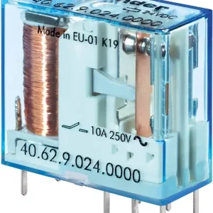 Cel mai bun preț Releu PCB 24 V/DC 10 A 2 contacte comutatoare Finder 40.62.9.024.0000