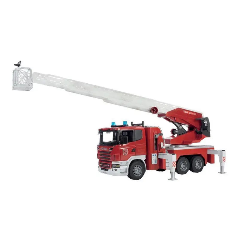 Livrare gratuită Camion de pompieri Scania R Bruder 03590 cu scară