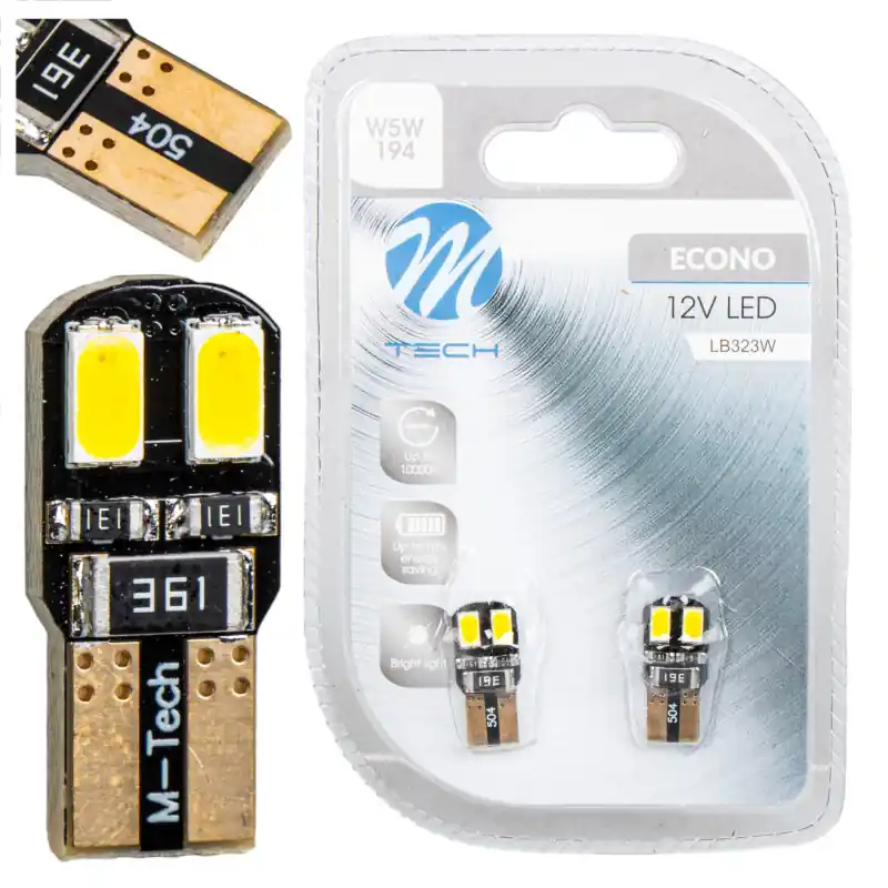 Bec LED W5W 12V M-Tech LB323W, 2 buc. Cumpără online