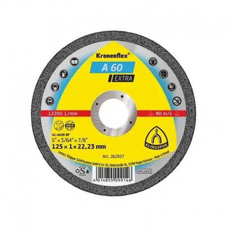 DISC KLINGSPOR PENTRU DEBITAT METALE A60T 125 X 1.6 MM 504427 Ofertă exclusivă