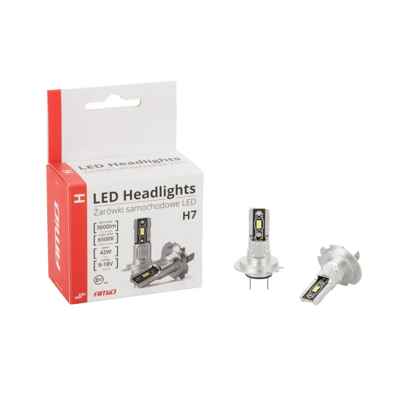 Reducere Becuri LED H7 12v 42w px26d alb zăpadă 6500k h-mini 2 buc Amio