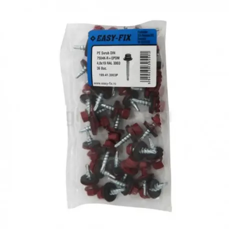 SET 36 BUCATI SURUBURI VOPSITE DIN 7504K - R PLUS EPDM 4.8 X 19 MM RAL 3003 39550 Cumpără online