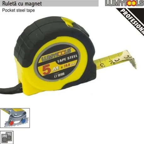Reducere de preț RULETA LUMYTOOLS CU MAGNET 5 M x 19 MM