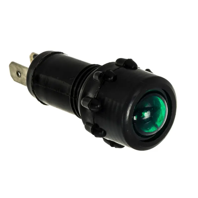 Indicator Led Rotund Verde 12v 16mm Plată securizată