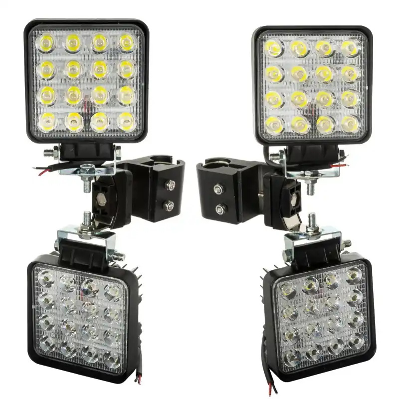 Ofertă specială Set de lămpi de lucru 64 Led 192w 3400lm 12v 24v Suport lateral dreapta stânga New Holland Atlas Jcb Merlo Manitou Case
