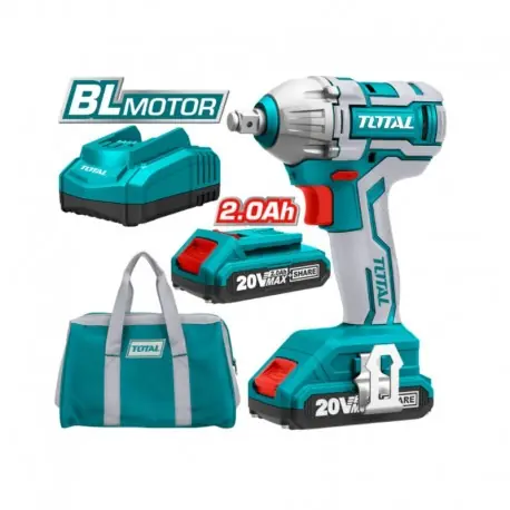 Comandă acum MASINA DE INSURUBAT CU IMPACT CU ACUMULATOR 20V-2.0AH LI-ION (2 ACUMULATORI) - 1/2'' - TOTAL-TIWLI2001
