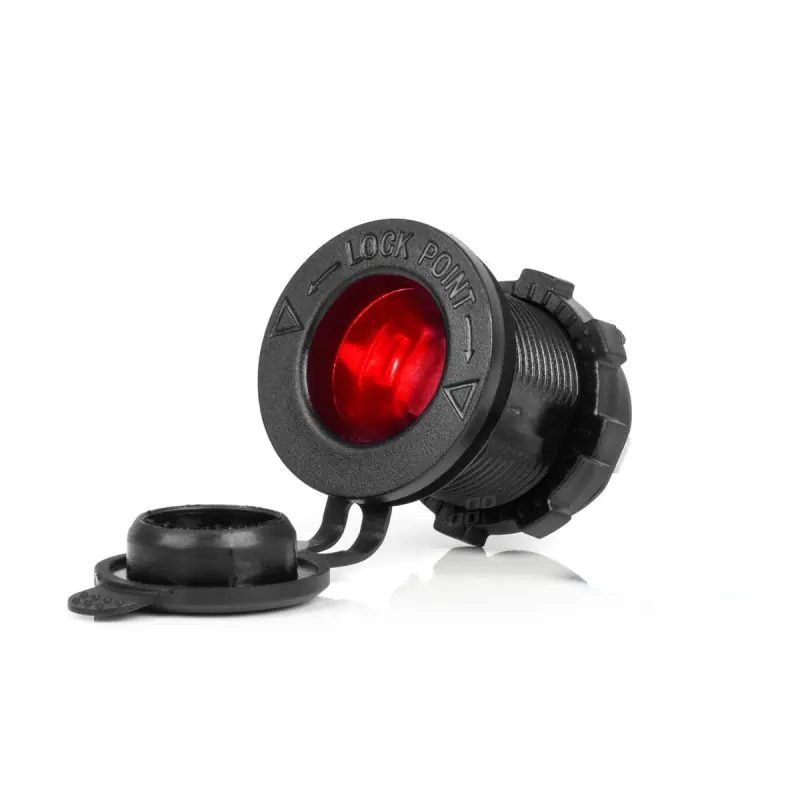 Reducere Priză brichetă de montaj, iluminare roșie 12 V 24 V Amio