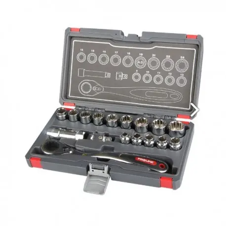 Expediere rapidă TRUSA CHEI TUBULARE CANELATE SPECIALE CU CANAL -17 PIESE 58717