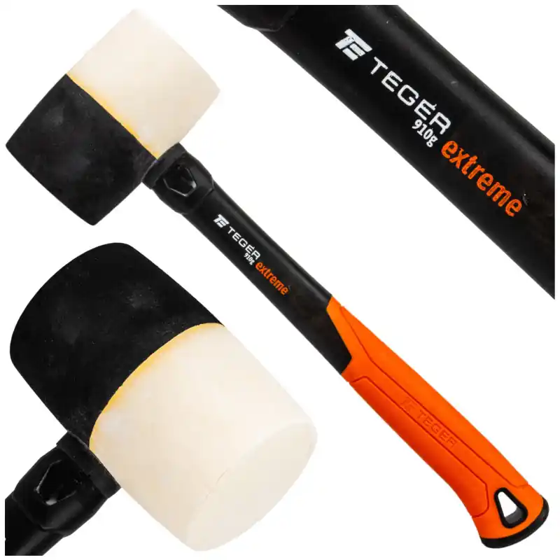 Retur gratuit Ciocan de cauciuc cu coadă fiberglass 910g Teger