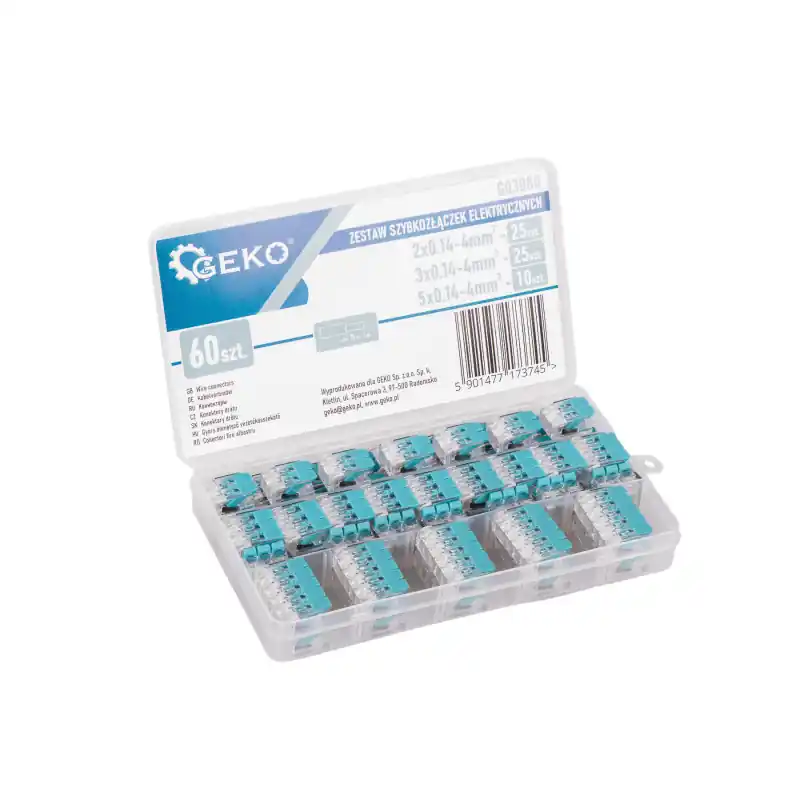 Expediere rapidă Conectori rapizi electrici tip WAGO 60 buc. Geko