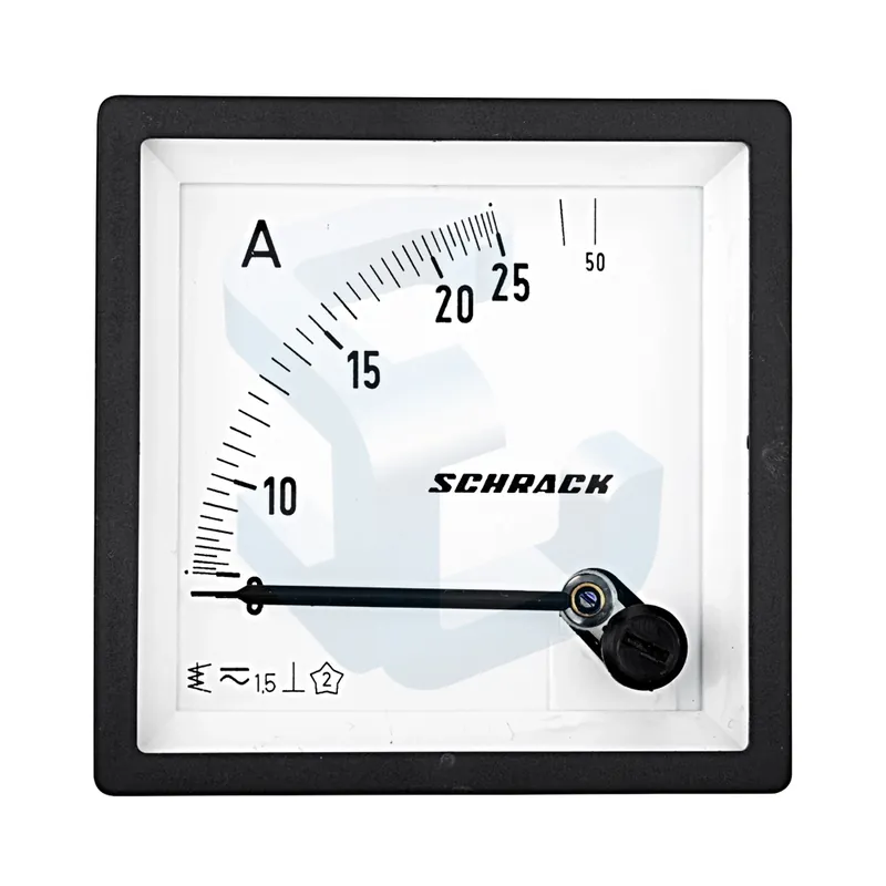 Ampermetru analogic Schrack, 25 A, DC, conexiune directa 72x72 mm Preț redus