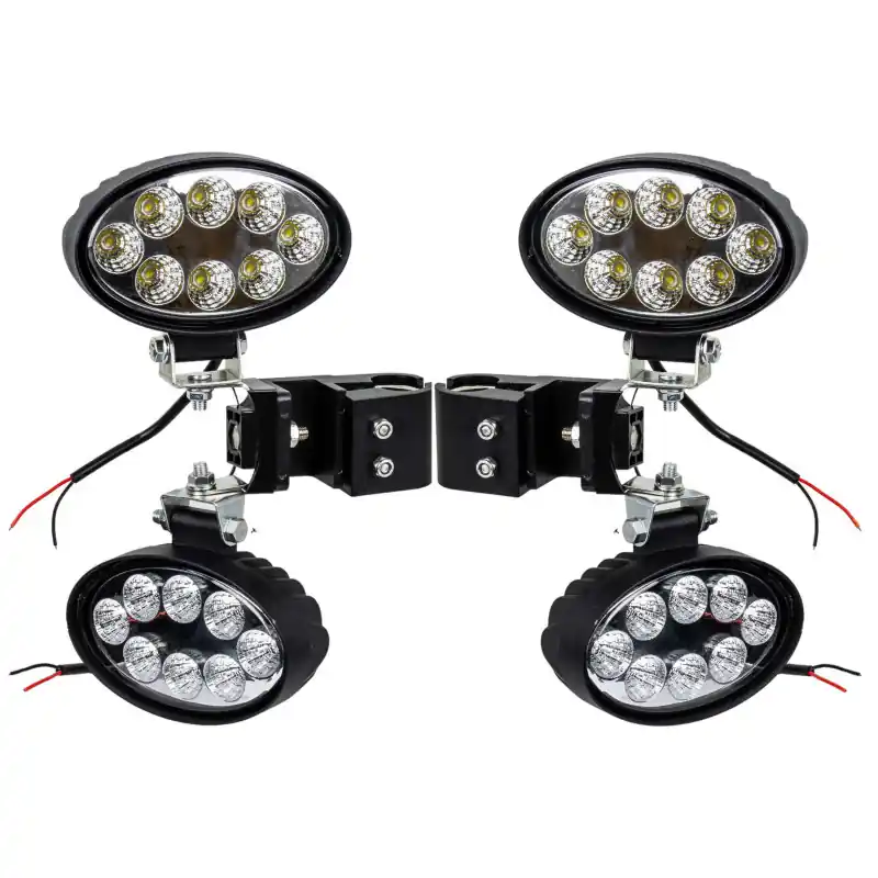 Set Lampi de Lucru 32 Led 96w 1800lm 12v 24v Suport lateral Dreapta Stânga John Dere Atlas Jcb Merlo Complete Noutate