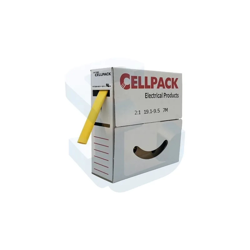 Doar azi Tub termocontractibil neadezivat, 2:1, SB, 19.1-9.5 mm, rola 7 m, galben