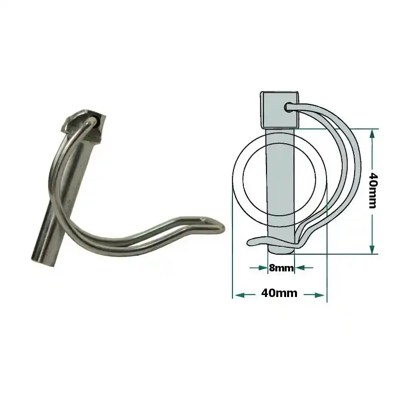 Pin de țeavă Fi 8mm pe țeavă de 40mm Reducere extra