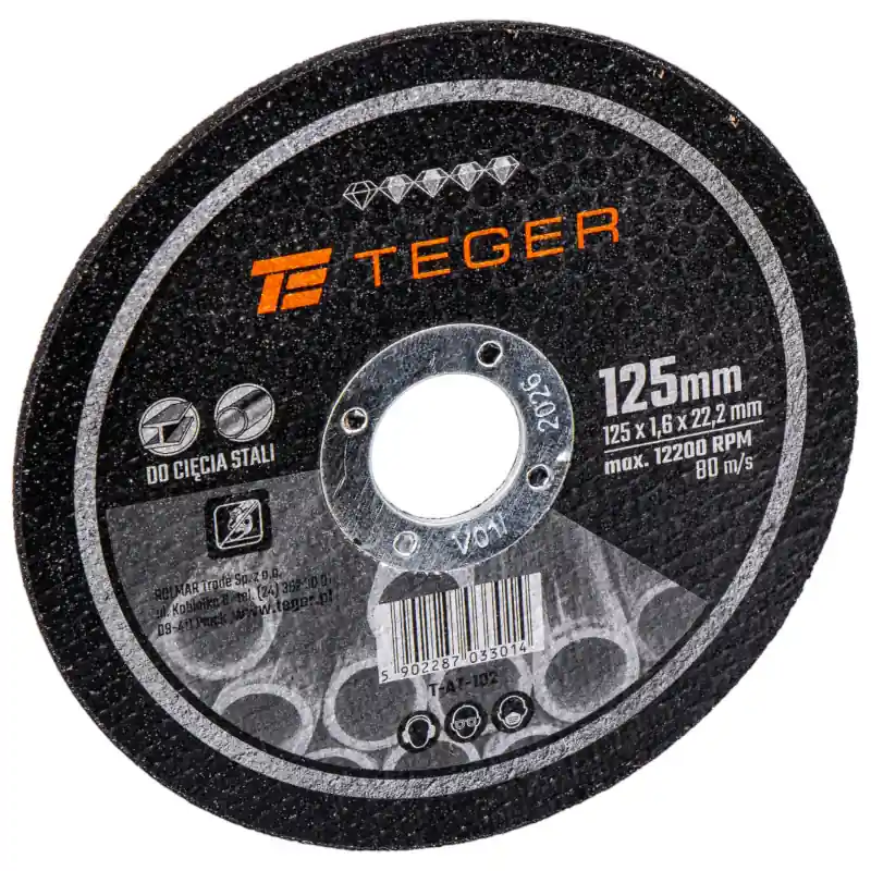 Disponibil imediat Disc tăiere metalic Teger 125x1.6x22.2mm