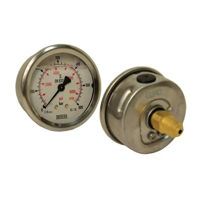 Disponibil imediat Manometru Ø63 BSP 1/4" conexiune spate, domeniu 0-600 bar WIKA