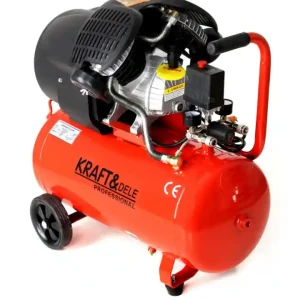 Compresor aer cu ulei 50L, 8 bar, 3 kW, 4 CP, 320 l/min, 2 cilindri, 230V, portabil, pentru atelier/auto – Kraft&Dele KD1484 Livrare rapidă