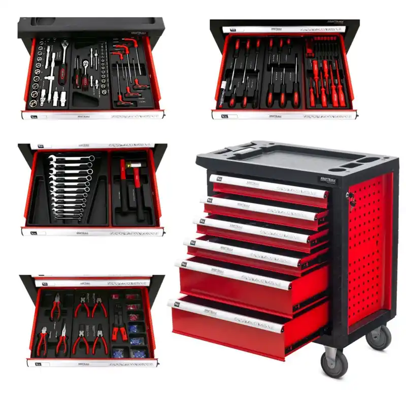 Cărucior de atelier cu unelte 263buc - 6 sertare KD361 Reduceri