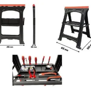 Capre de lucru + raft pentru unelte 2 buc 170 kg/pc KD506 Ieftin