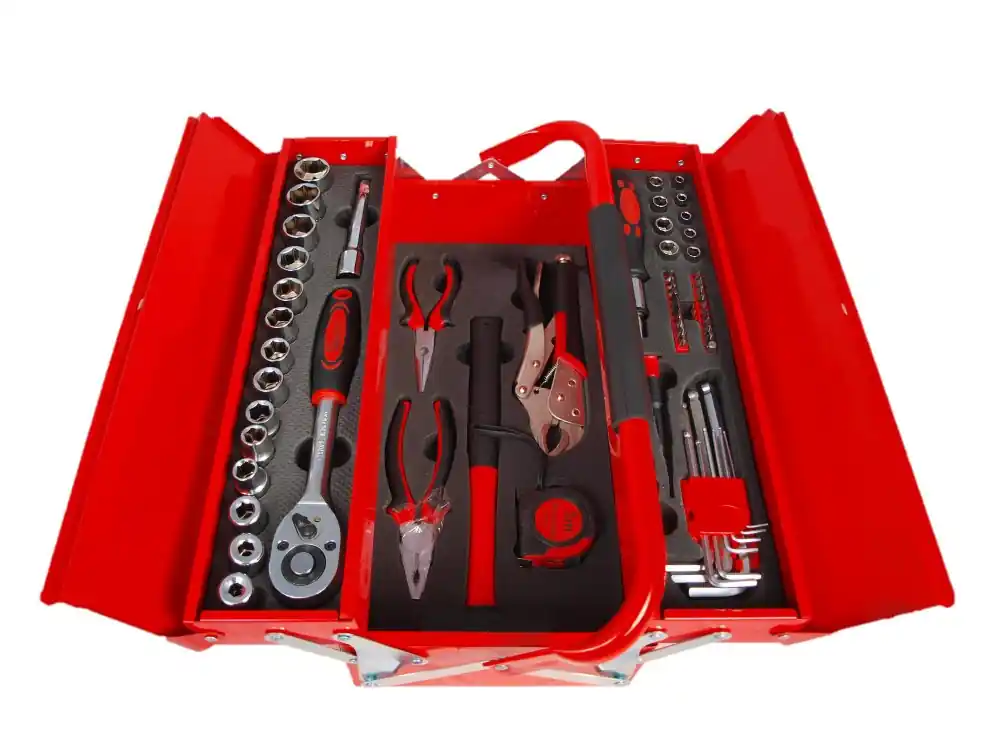 Ofertă de sezon Cutie metalică cu unelte 64 de bucăți