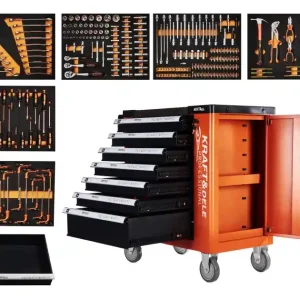 Cărucior pentru scule de atelier 258pcs - 7 sertare KD1067 Cumpărături sigure