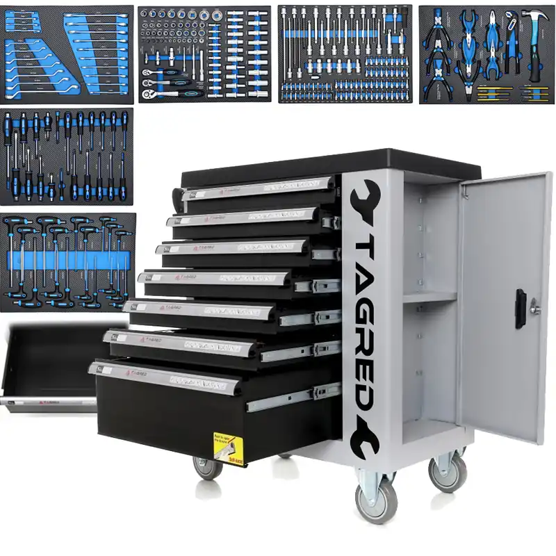 Reducere extra Cărucior de atelier cu scule, 251 piese TA212