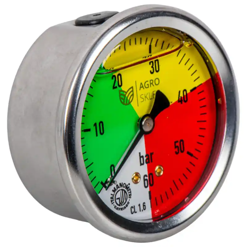 Manometru pulverizator glicerină M63 0-60bar filet 1/4" față produs italian Preț mic