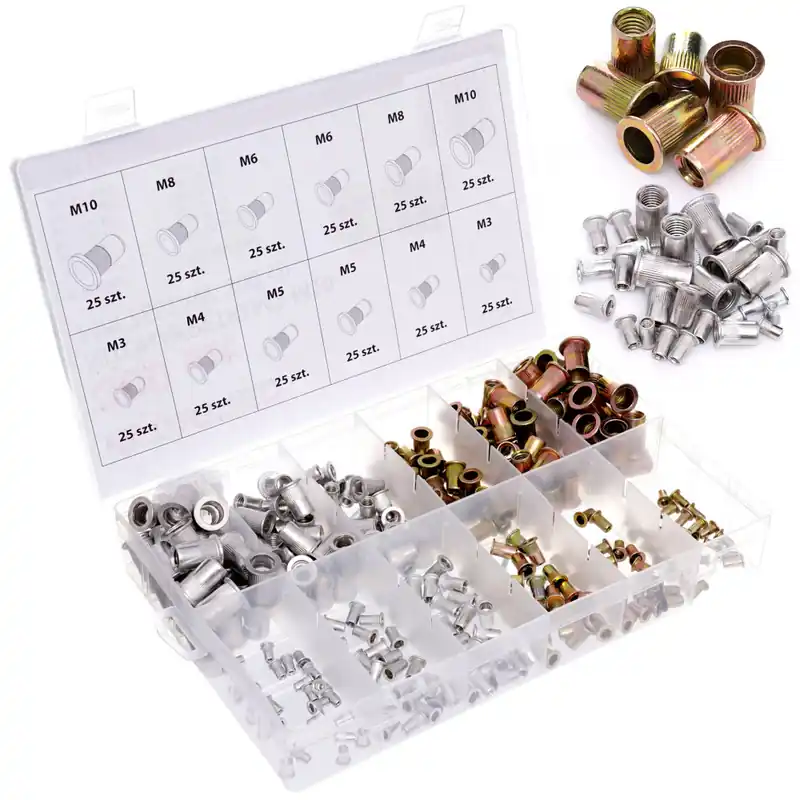 Piulițe nituri din oțel și aluminiu 300 buc TA4093 Disponibil imediat