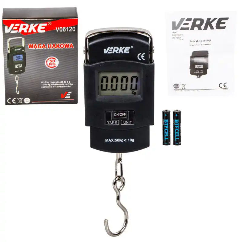 Cântar cu cârlig Verke 50kg turistic pescuit Ofertă limitată