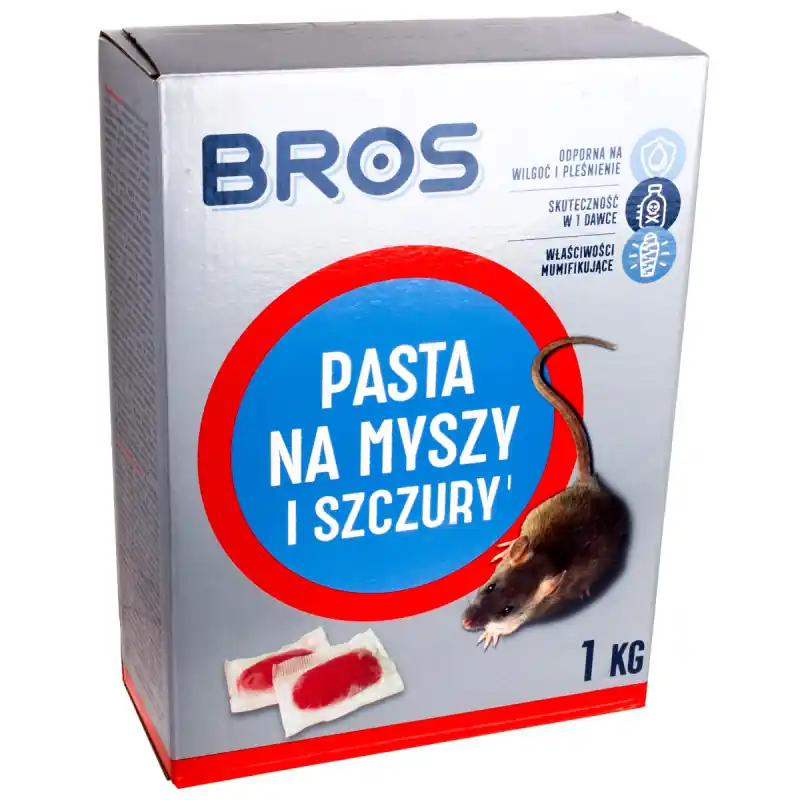 BROS pastă 1 kg momeală otrăvită pentru șoareci și șobolani Livrare rapidă