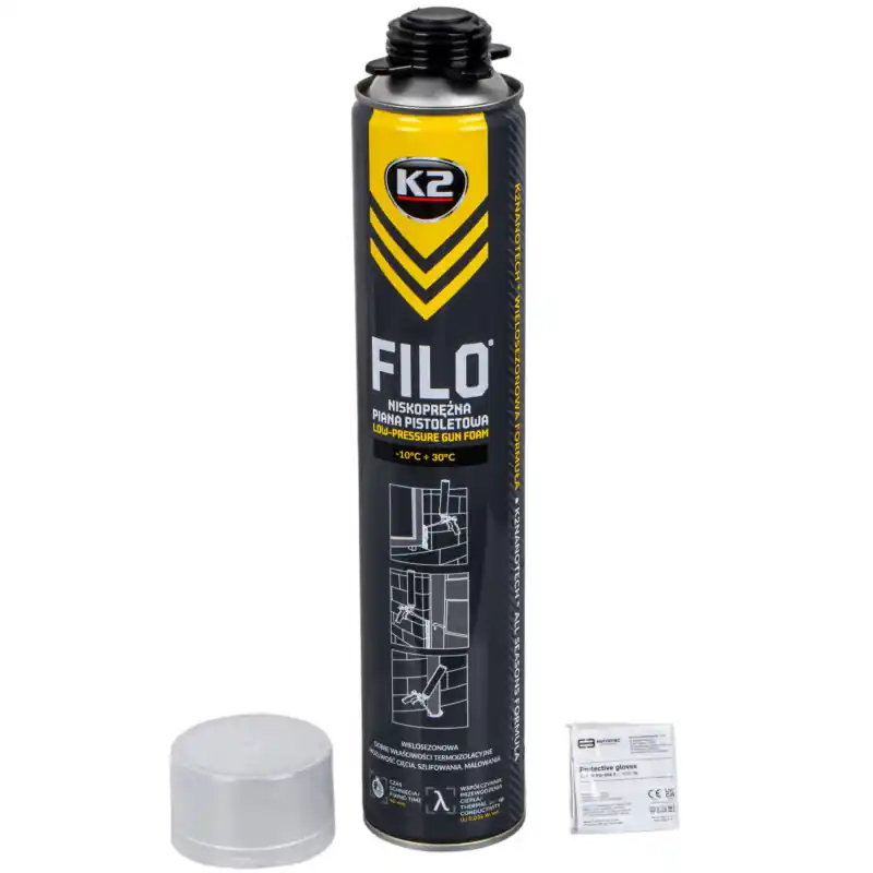 Spumă poliuretanică pistol 750 ml cu expansiune redusă, all-season K2 Filo Expediere rapidă