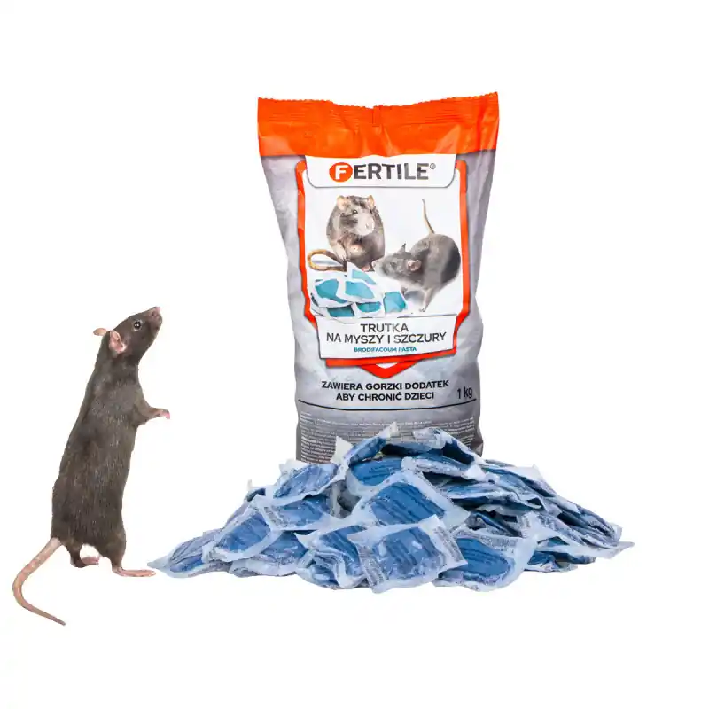 Comandă acum Fertile 1 kg momeală pentru rozătoare pastă Brodifacoum albastră