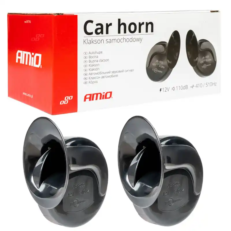 Bestseller Semnal sonor claxon 12V 110dB 410/510Hz negru 2 buc Amio
