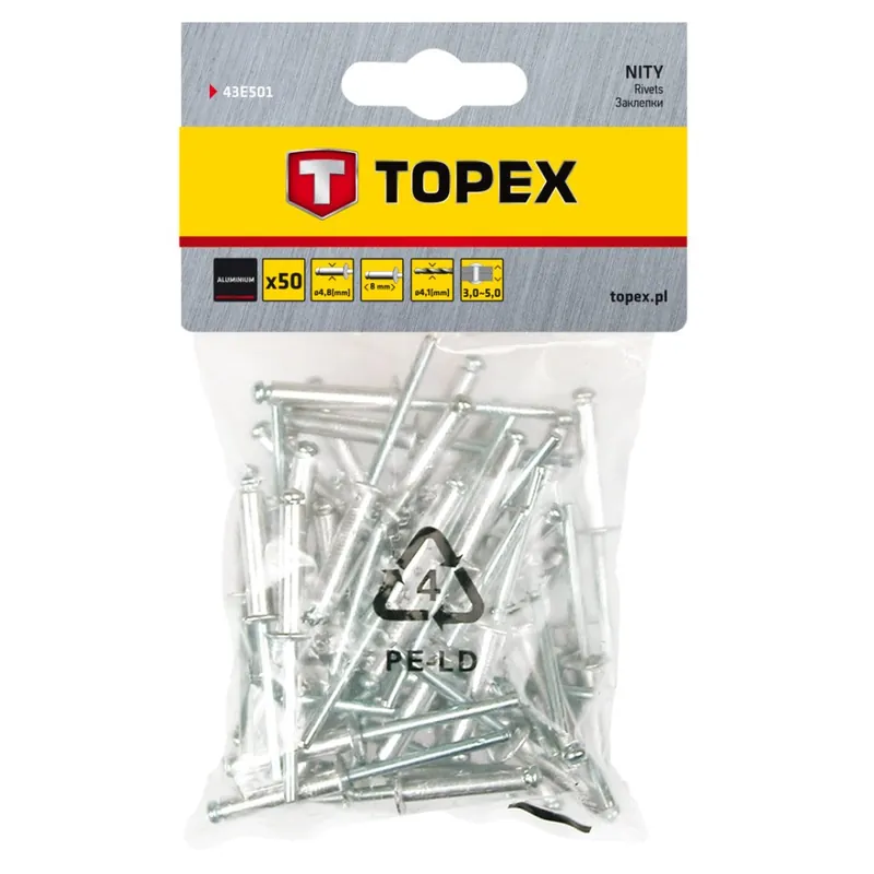Preț redus Nit de aluminiu pentru rupere 4,8 mm x 8 mm, 50 buc 43E501