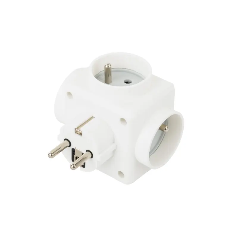 Triplu adaptor priză 3x cu împământare 16A 3500W IP20 Bemko Retur ușor