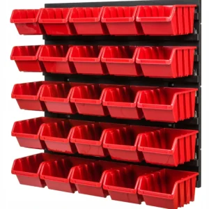 Ultima șansă Perete pentru unelte 39x39cm + 25 cutii RED