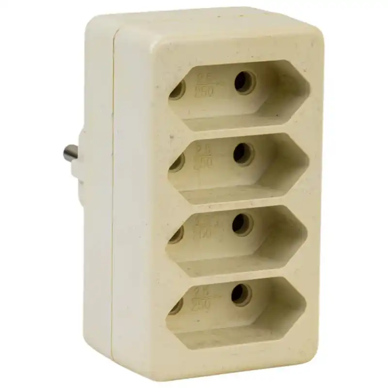 Reducere Adaptor multiplu tip prelungitor 4 căi, 4 prize înguste