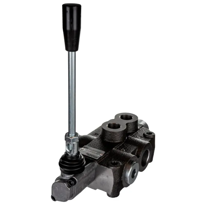 Distribuitor hidraulic 1 secțiune 80 l/min secțiune dublu efect cu blocare Z, comandă manetă Badestnost Premium