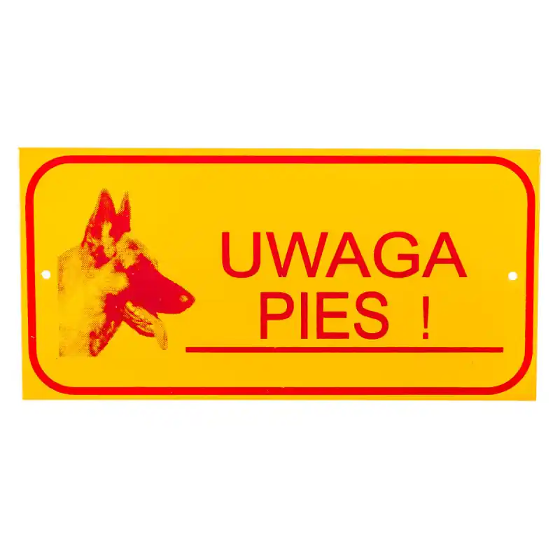 Plăcuță avertizare 205x100mm „Atenție câine!” Ofertă de sezon