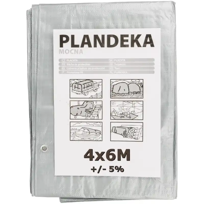 Prelată argintie 4x6 m 110 g/m² ranforsată groasă Cumpără acum
