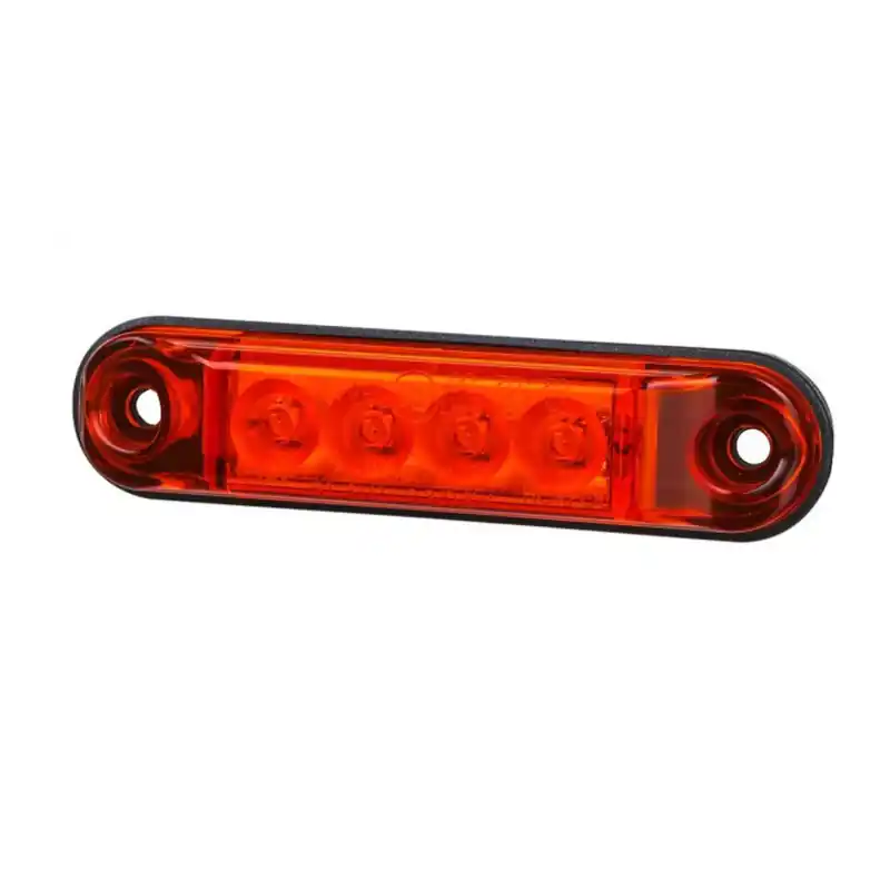 Plată securizată Lampă de gabarit față Oval 4 Led 12v 24v Red Type Slim Horpol