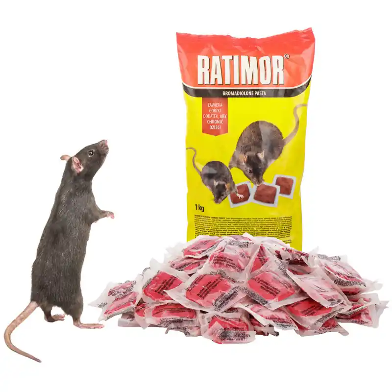 Ratimor 1 kg pastă raticidă puternică Bromadiolone roșie Doar azi